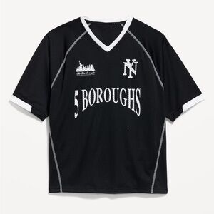 Old Navy Black and White Jersey Shirt with V-Neck